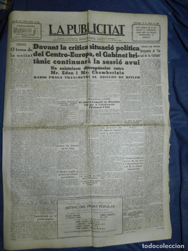 Militaria: (MF) LA PUBLICITAT - 20 FEBRER 1938 - RADIO PRAGA TRASMETRA EL DISCURS DE ALDOLF HITLER