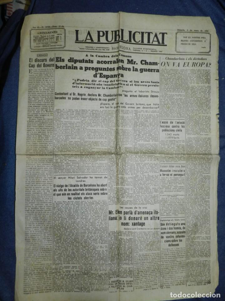 Militaria: (MF) LA PUBLICITAT - 1 MAR&Ccedil; 1938 MR CHAMBERLAIN A PREGUNTES SOBRE LA GUERRA D'ESPANYA