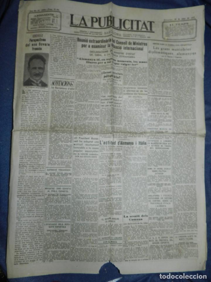 Militaria: (MF) LA PUBLICITAT - 24 JUNY 1937 DECLARACIONS DEL MINISTRE D'ESTAT SR GIRAL, A LA PRENSA ESTRANGERA
