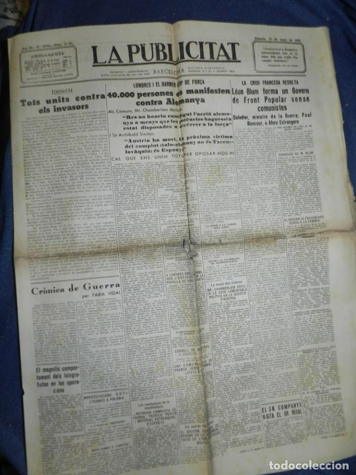 Militaria: (MF) LA PUBLICITAT - 15 MAR&Ccedil; 1938 40.000 PERSONES ES MANIFESTEN CONTRA ALEMANYA