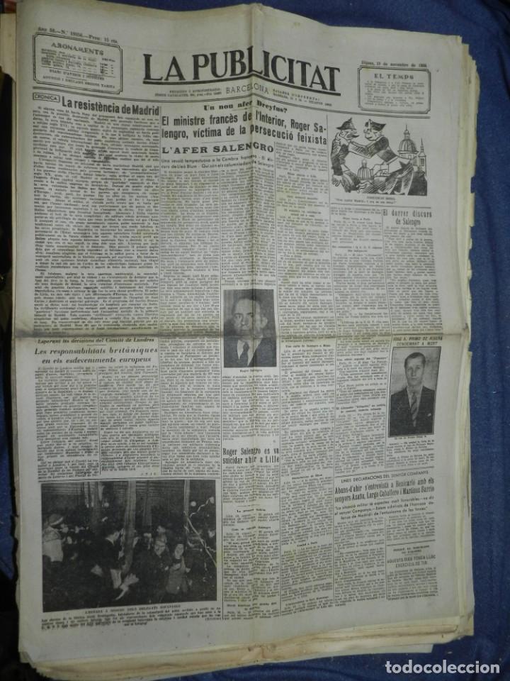 Militaria: (MF) LA PUBLICITAT 19 NOVEMBRE 1936 LA RESISTENCIA DE MADRID, ROGER SALENGRO VICTIMA DEL FEIXISTA