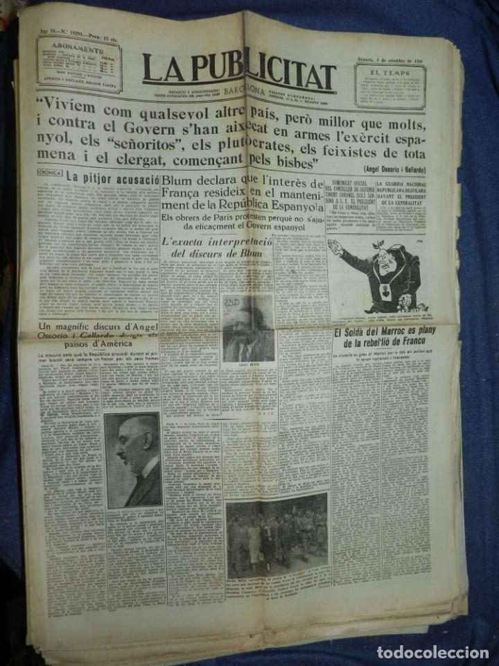 Militaria: (MF) LA PUBLICITAT 8 SETEMBRE 1936 BLUM DECLARA INTER&Eacute;S DE FRAN&Ccedil;A RESIDEIX EN LA REPUBLICA ESPANYOLA