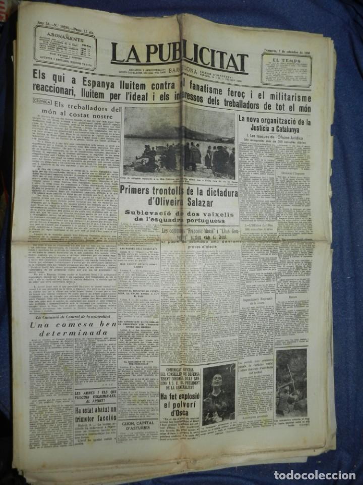 Militaria: (MF) LA PUBLICITAT 9 SETEMBRE 1936 ESPANYA LLUITEM CONTRA EL FANATISME I EL MILITARISME