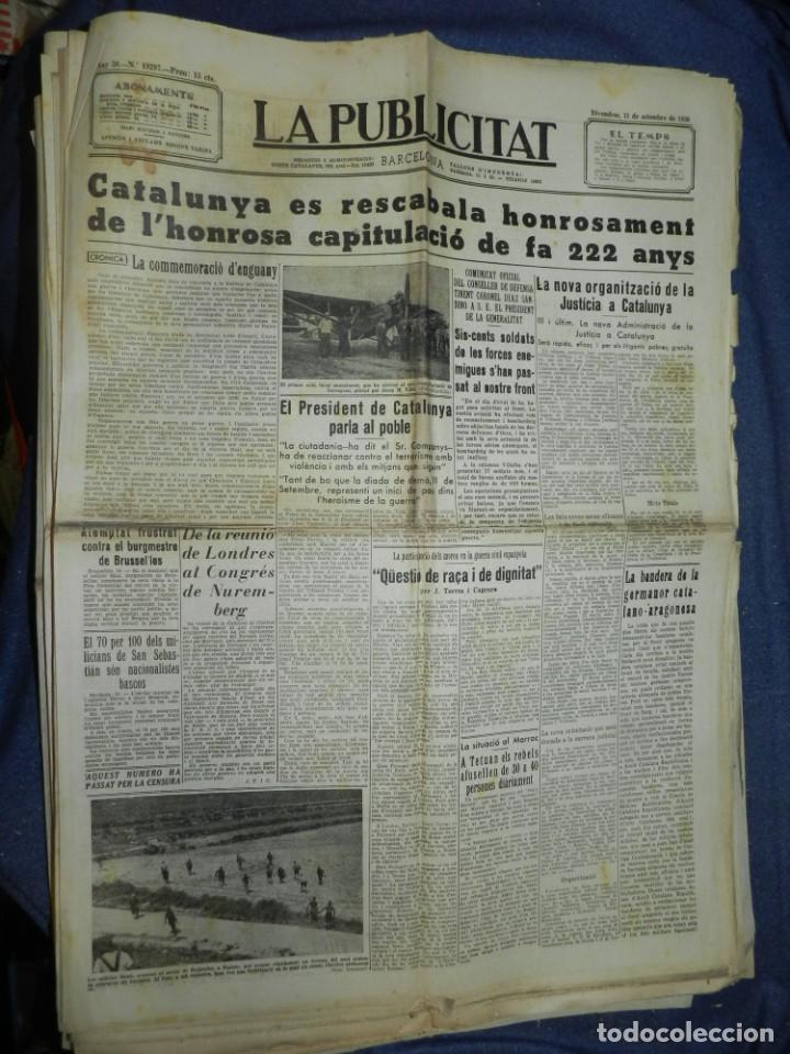 Militaria: (MF) LA PUBLICITAT 11 SETEMBRE 1936 CATALUNYA ES RESCABALA HONROSAMENT DE L'HONROSA DE 222 ANYS