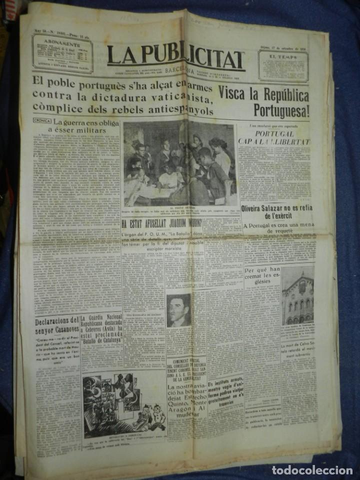 Militaria: (MF) LA PUBLICITAT 17 SETEMBRE 1936 VISCA LA REP&Uacute;BLICA PORTUGUESA, CAP A LA LLIBERTAT