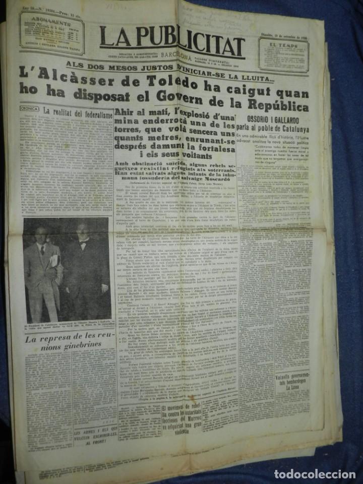 Militaria: (MF) LA PUBLICITAT 19 SETEMBRE 1936 ALCASSER DE TOLEDO HA CAIGUT QUAN HO HA DISPOSAT LA REPUBLICA
