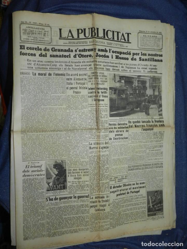 Militaria: (MF) LA PUBLICITAT 23 SETEMBRE 1936 ATAC CONTRA LES FORCES D'ARANDA, SANATORI D'OTERO