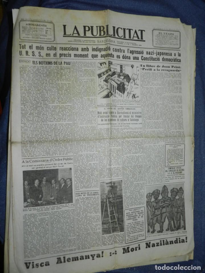 Militaria: (MF) LA PUBLICITAT 27 NOVEMBRE 1936 VISCA ALEMNIA! MORI NAZIL&Agrave;NDIA
