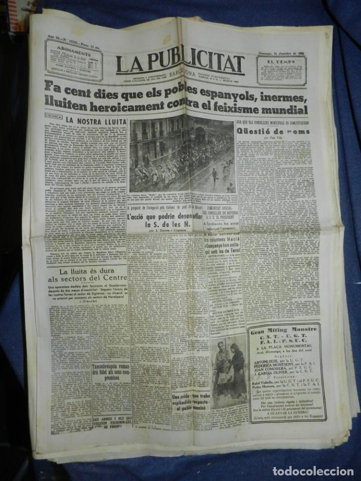 Militaria: (M) LA PUBLICITAT 25 OCTUBRE 1936 FA CENT DIES POBLES ESPANYOLS LLUITEN CONTRA EL FEIXISME MUNDIAL