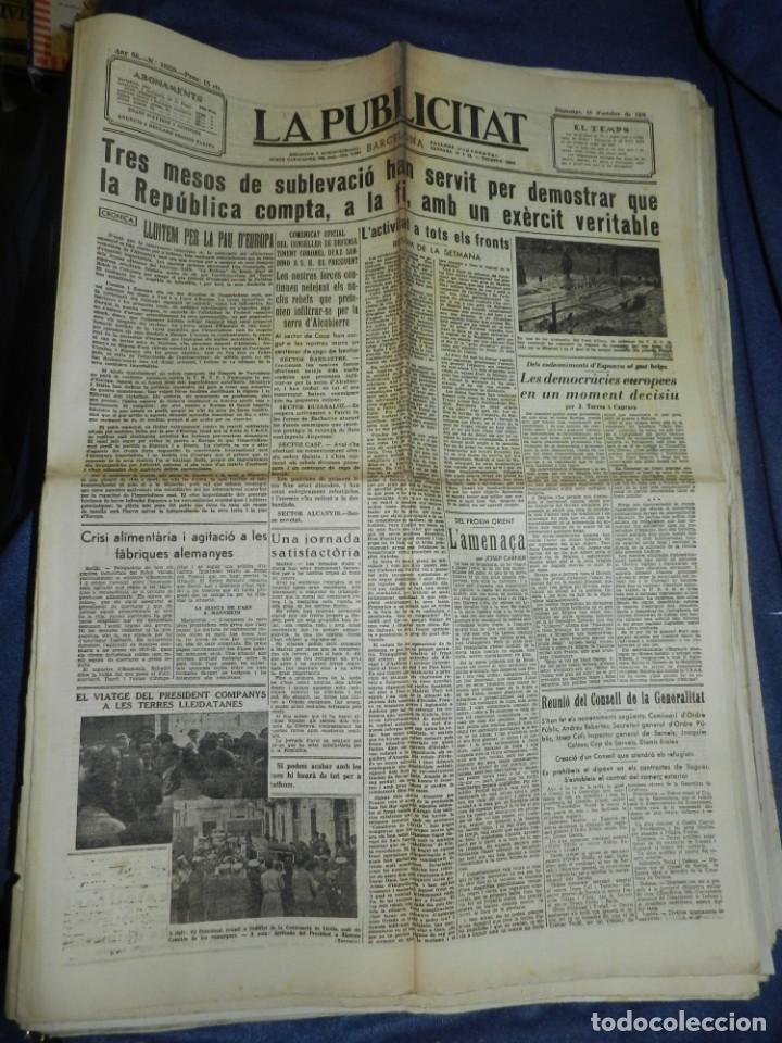 Militaria: (M) LA PUBLICITAT 18 OCTUBRE 1936 TRES MESOS DE CUBLEVACI&Oacute; HAN SEVIT A LA REPUBLICA