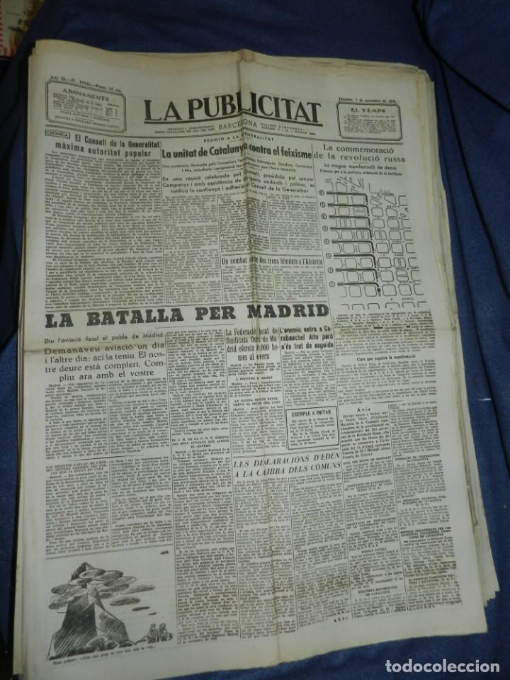 Militaria: (M) LA PUBLICITAT 7 NOVEMBRE 1936 LA BATALLA PER MADRID , UNITAT DE CATALUNYA CONTRA EL FEIXISME