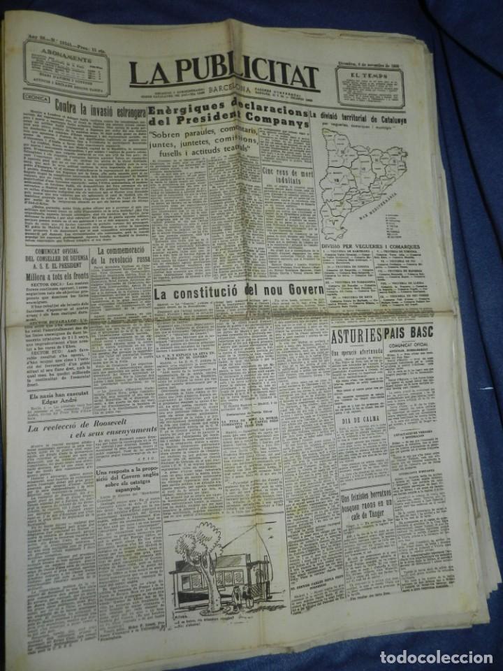Militaria: (M) LA PUBLICITAT 6 NOVEMBRE 1936 ENERGIQUES DECLARACIONS DEL PRESIDENT COMPANYS