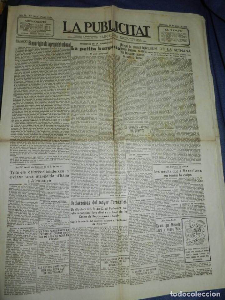 Military Antiques: (M) LA PUBLICITAT 24 GENER 1937 PROBLEMES DE LA RERAGUARDA, LA PETITA BURGESIA