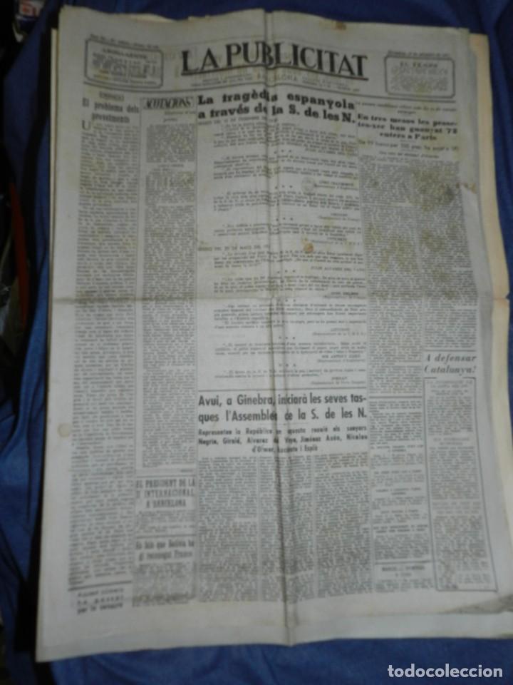 Military Antiques: (M) LA PUBLICITAT 10 SETEMBRE 1937 LA TRAG&Egrave;DIA ESPANYOLA A TRAV&Eacute;S DE LA S. DE LES N.