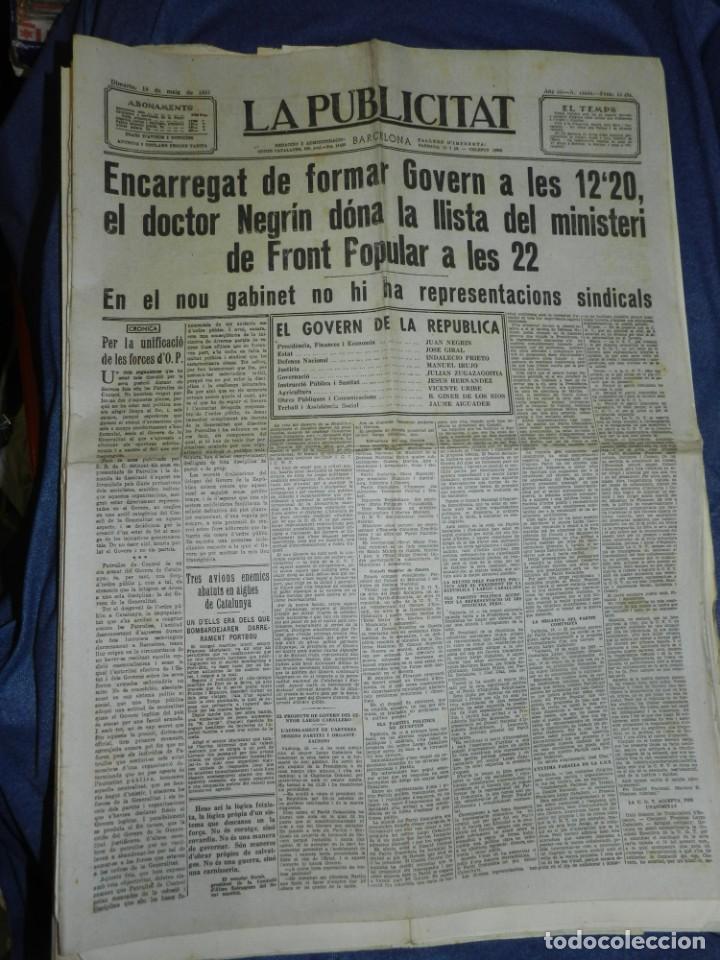 Military Antiques: (M) LA PUBLICITAT 18 MAIG 1937 ENCARREGAT DE FORMAR GOVERN EL DR NEGR&Iacute;N D&Oacute;NA LA LLISTA FRONT POPULAR