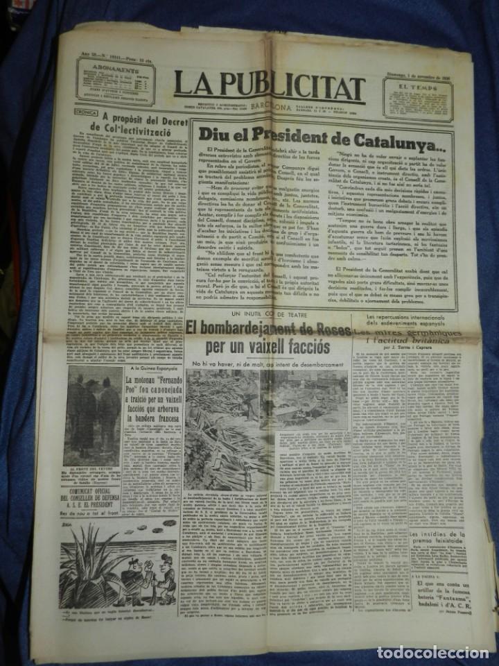 Military Antiques: (M) LA PUBLICITAT 1 NOVEMBRE 1927 DIU EL PRESIDENT DE CATALUNYA, PRESIDENT COMPANYS