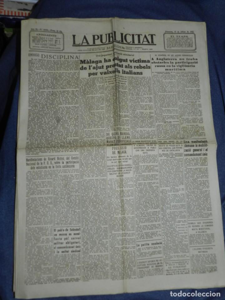 Militaria: (M) LA PUBLICITAT 10 FEBRER 1937 MALAGA HA CAIGUT VISTIMA DE L'AJUT PRESTAT ALS REBELS