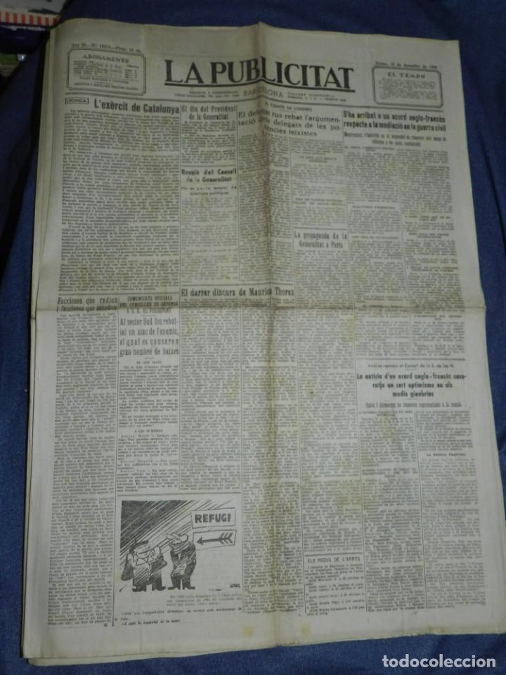 Militaria: (M) LA PUBLICITAT 10 DESEMBRE 1936 S'HA ARRIBAT A UN ACORD ANGLO-FRANCES MEDIACIO GUERRA CIVIL