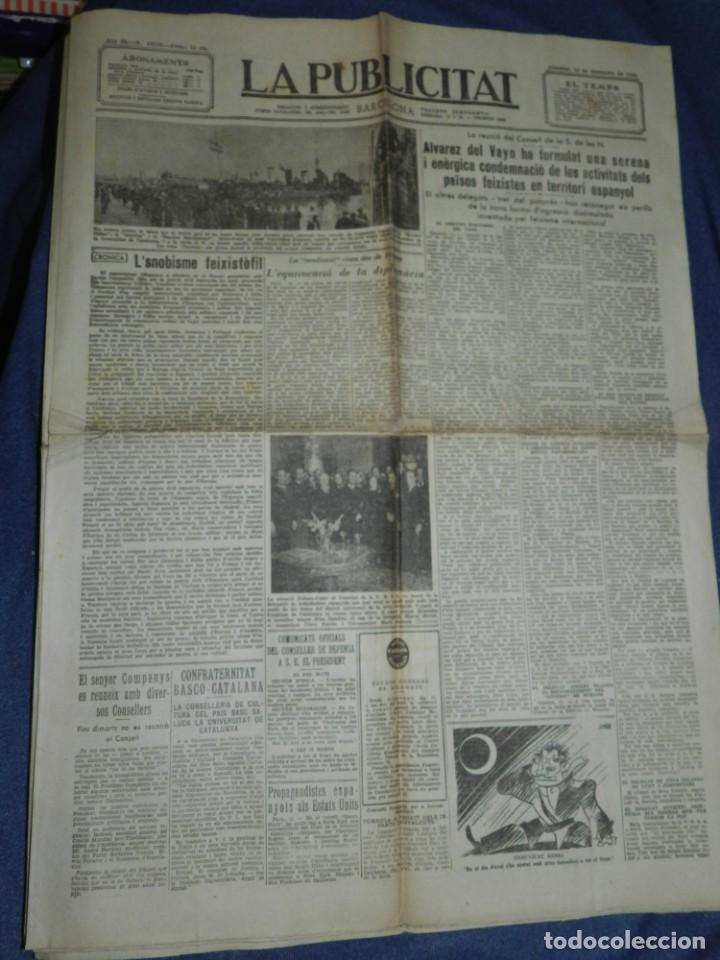 Militaria: (M) LA PUBLICITAT 12 DESEMBRE 1936 ALVAREZ DEL VAYO HA FORMULAT CONDEMNACIO ALS PAISOS FEIXISTES