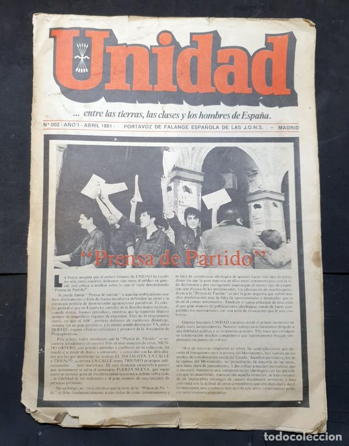 Militaria: REVISTA O PERIODICO DE FALANGE N&ordm; 2 - UNIDAD ENTRE LAS TIERRAS, LAS CLASES Y LOS HOMBRES DE ESPA&Ntilde;A