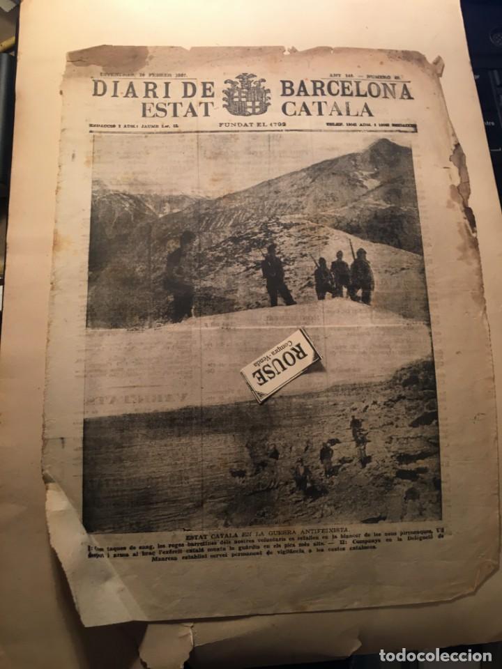 Military Antiques: GUERRA CIVIL - PERIODICO DIARI DE BARCELONA PORTANVEU D'ESTAT CATALA DIMECRES 26 FEBRER 1937