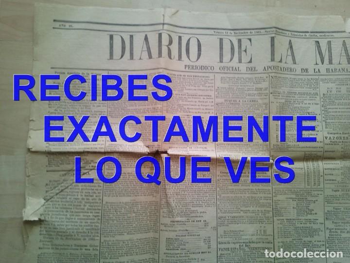 Military Antiques: 1868 CUBA LA HABANA DIARIO DE LA MARINA PERIODICO OFICIAL DEL APOSTADERO 13 NOVIEMBRE 4 PGS C4