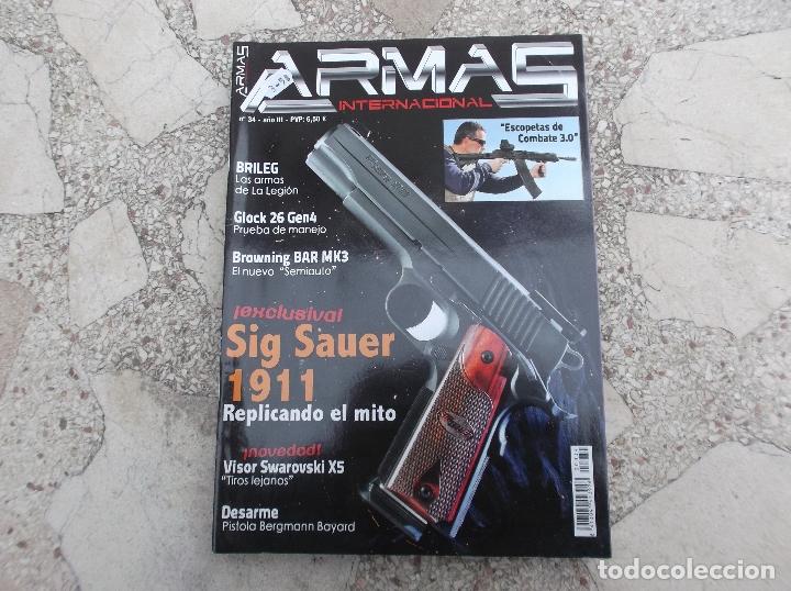 Military Antiques: armas internacional n&ordm; 34, sig sauer 1911, escopeta de combate 3.o, brileg, bergmann bayard,
