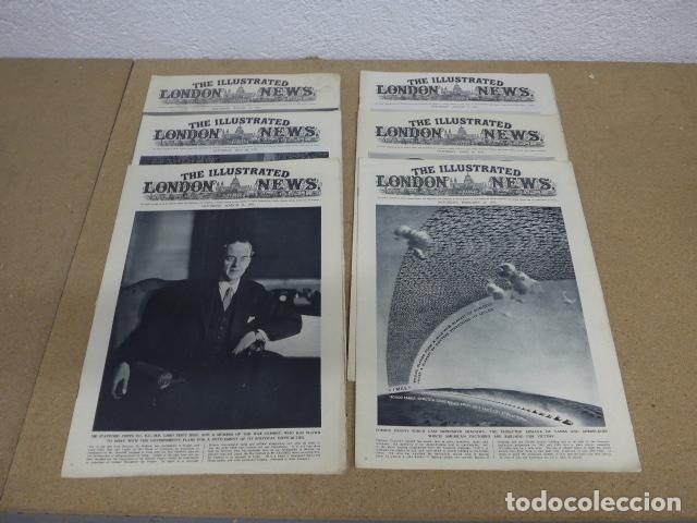 Militaria: Lote 6 antigua revista de II guerra mundial, the ilustred london news, de 1941 a 1942, originales.