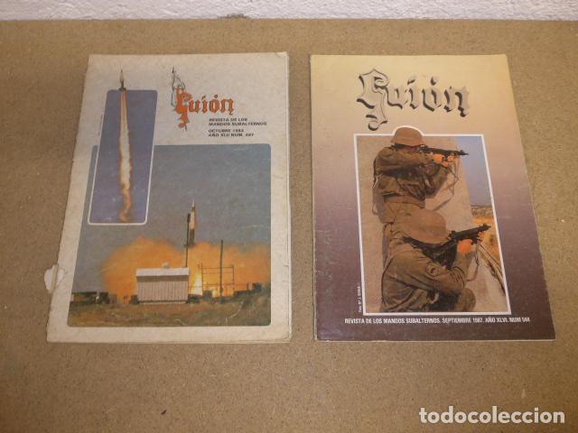 Militaria: Lote 2 antigua revista guion militar, de 1983 y 1987, originales.