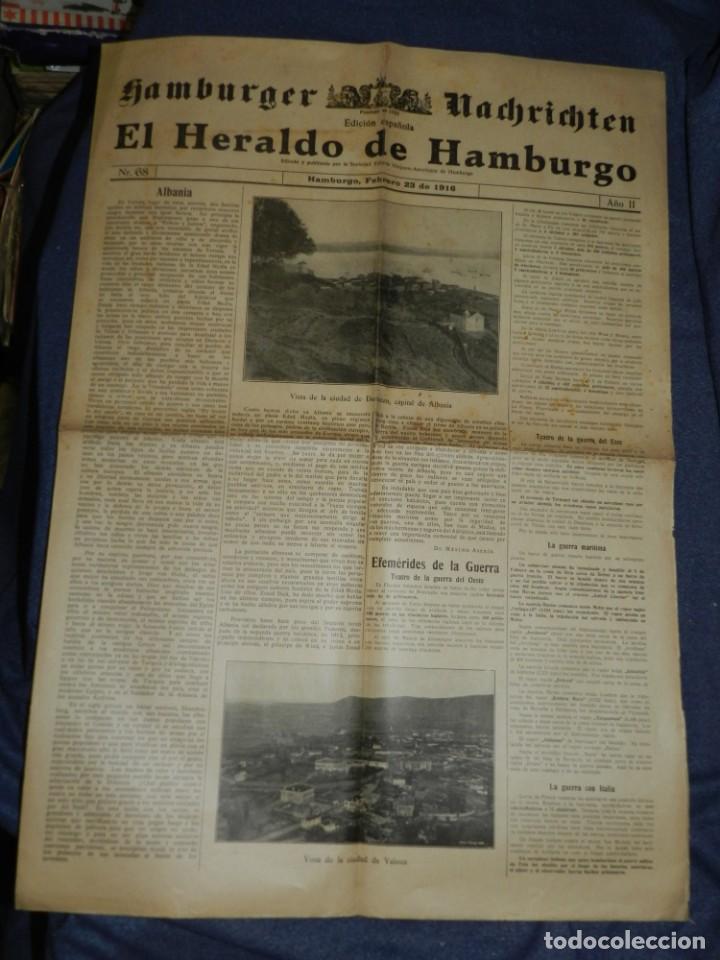 Military Antiques: (M) DIARIO EL HERALDO DE HAMBURGO N.68 A&Ntilde;O 1916 CIUDAD DE DURAZZO, CAPITAL DE ALBANIA