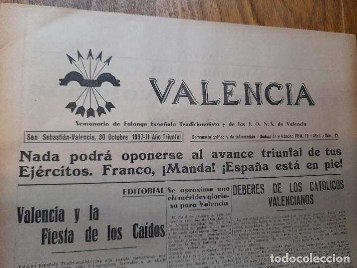 Militaria: Peri&oacute;dico de Falange Guerra Civil 1937 editado en San Sebasti&aacute;n por los valencianos Valencia requet&eacute;