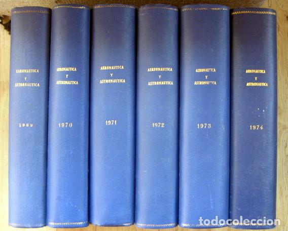 Militaria: Revista de aeron&aacute;utica y astron&aacute;utica. 6 tomos. A&ntilde;os 1969, 1970, 1971, 1972, 1973 y 1974