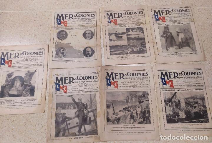 Militaria: Lote 7 ejemplares de Mer & Colonies. 1929-1930. Liga Mar&iacute;tima y Colonial