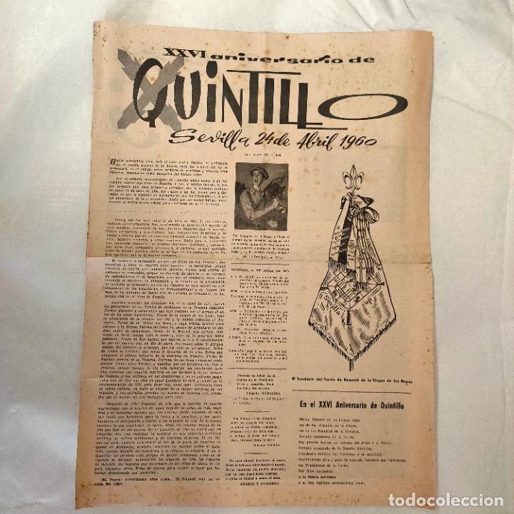 Militaria: XXVI aniversario de Quintillo. Sevilla 24 Abril 1960. Periodico Carlista.