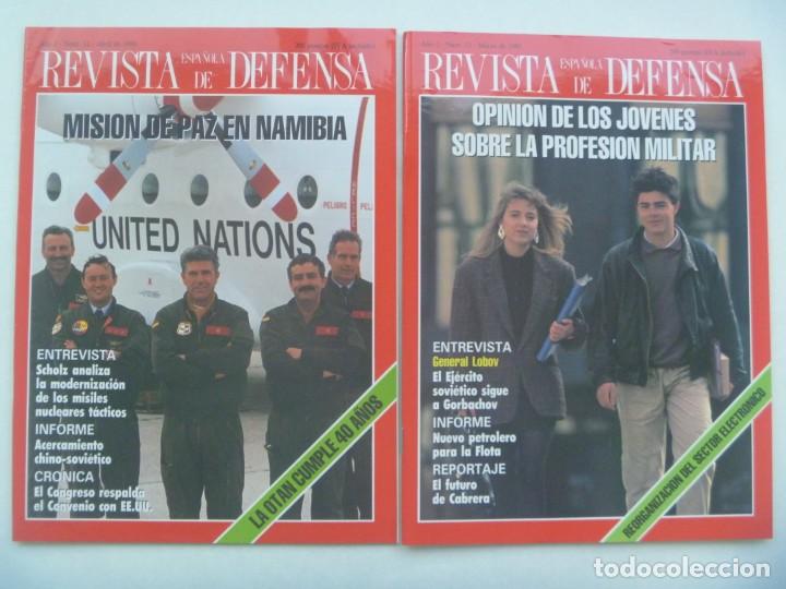 Military Antiques: LOTE 2 REVISTAS ESPA&Ntilde;OLA DE DEFENSA , N&ordm; 13 Y 14 , MARZO ABRIL 1989: MISION DE PAZ EN NAMIBIA, ETC