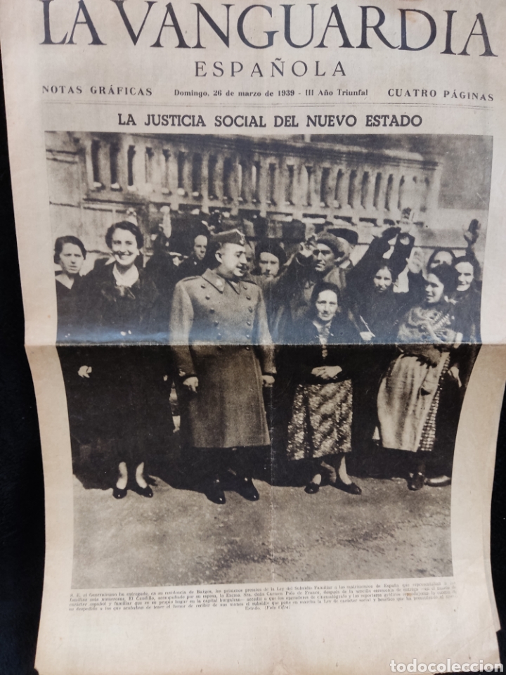 Military Antiques: La Vanguardia 26 marzo 1939, III a&ntilde;o triunfa.