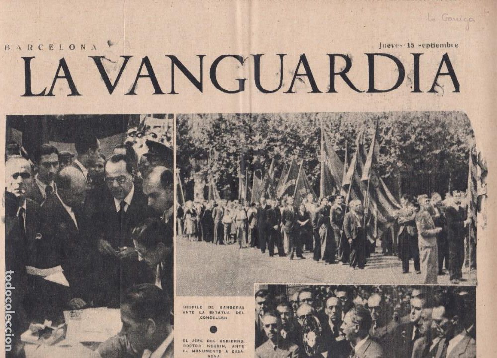 Militaria: Vanguardia 4 pags 15/09/1938 guerra civil conmemoraci&oacute;n 11 de septiembre refugios infantiles garriga