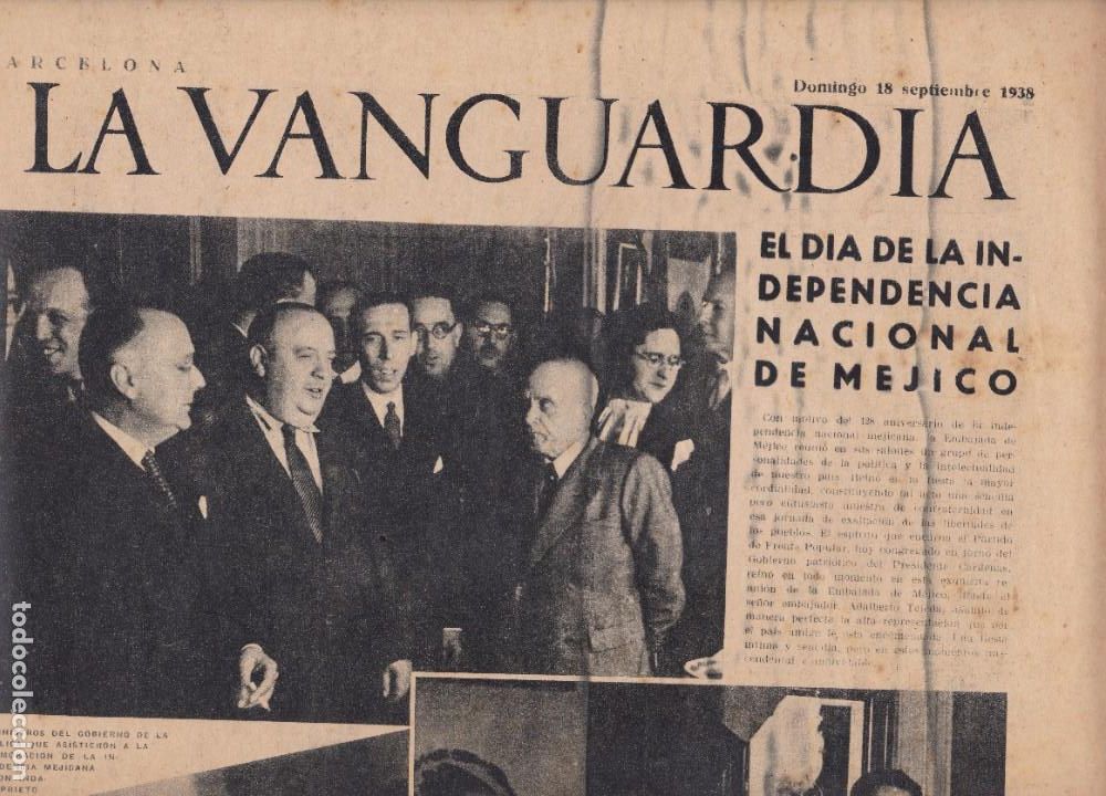 Militaria: guerra civil Vanguardia 4 pags 18/09/38 dia ind. de Mejico la obra de los comedores infantiles