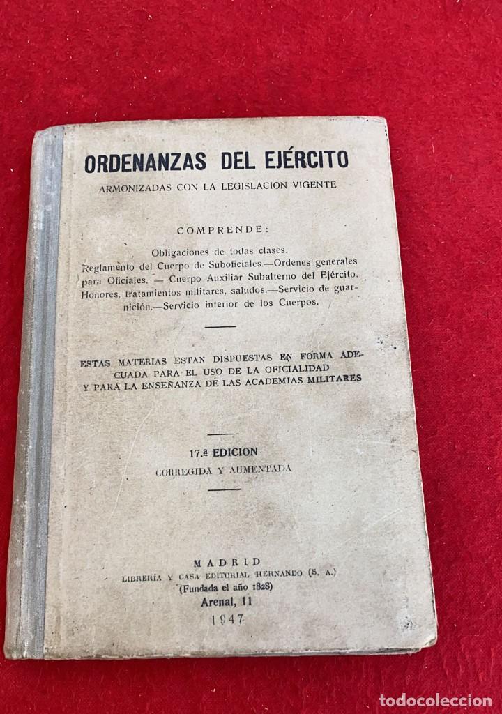 Militaria: LIBRO ORDENANZAS DEL EJERCITO MADRID 1947 - Foto 1