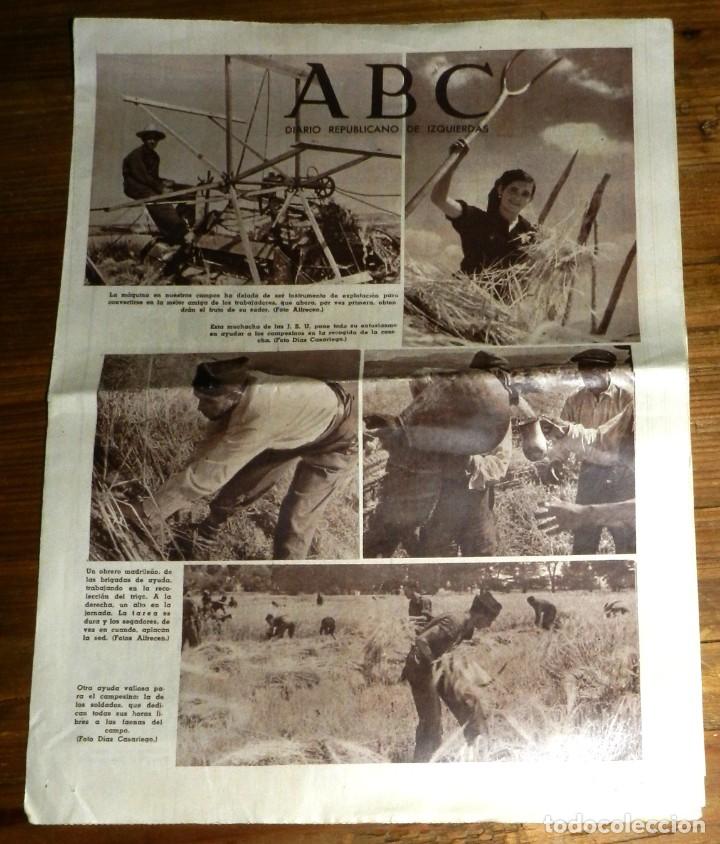 Militaria: ABC. DIARIO REPUBLICANO DE IZQUIERDAS. 27 DE JUNIO DE 1937. GUERRA CIVIL. SON LAS PORTADAS Y LA LAMI