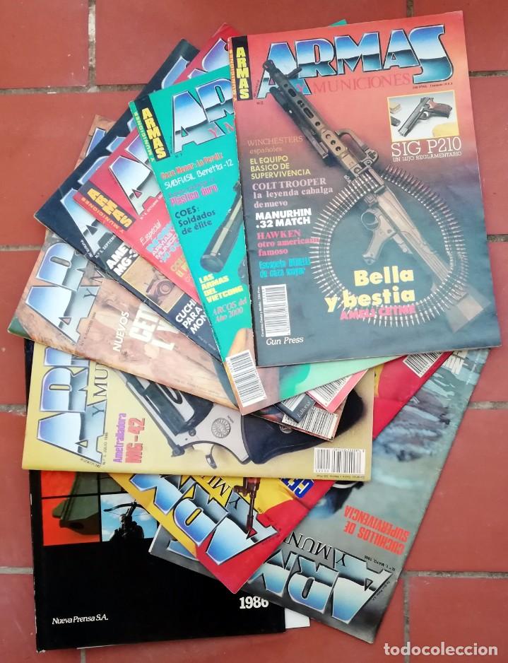 Militaria: ARMAS Y MUNICIONES 1986. N&uacute;m. 1 al 8 + Tapas para encuadernar.