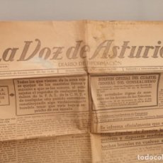 Militaria: DIARIO INFORMACION LA VOZ DE ASTURIAS OVIEDO NOVIEMBRE 1937, GUERRA CIVIL ESPAÑOLA. Lote 326238618