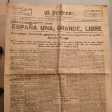 Militaria: DIARIO INFORMACIÓN EL PROGRESO DE LUGO MAYO 1937 GUERRA CIVIL ESPAÑA UNA GRANDE Y LIBRE. Lote 326238738