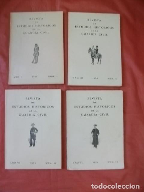 Militaria: LOTE 4 REVISTAS DE ESTUDIOS HIST&Oacute;RICOS DE LA GUARDIA CIVIL