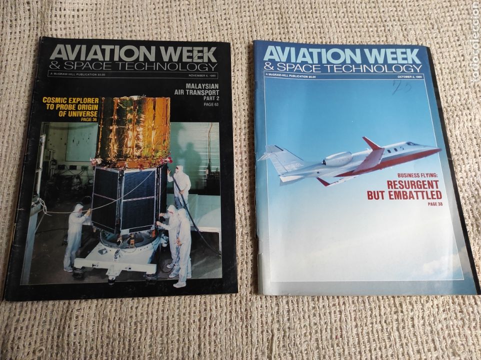 Militaria: AVIATION WEEK & SPACE TECHNOLOGY - DOS REVISTAS - LLEVA POSTER DE INSIGNIAS AVIONES - A&Ntilde;O 1989