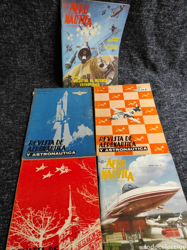 Military Antiques: REVISTA DE AERONAUTICA Y ASTRONAUTICA - LOTE 5 EJEMPLARES N&ordm; 394, 403, 445, 543, 557,