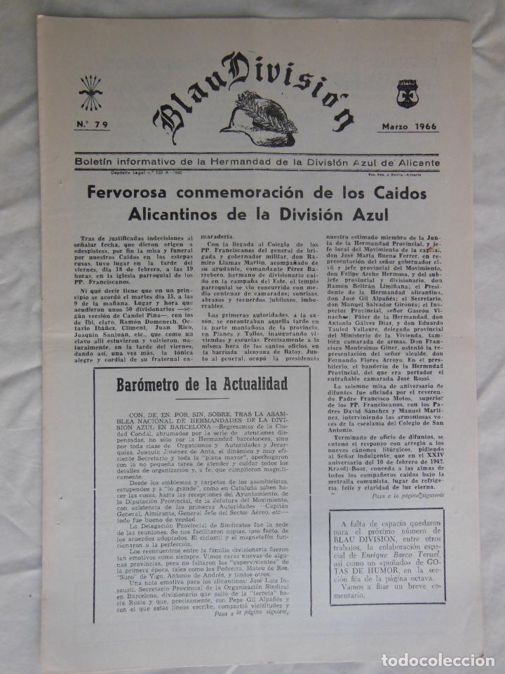 Militaria: BLAU DIVISI&Oacute;N. Bolet&iacute;n Informativo de la Hermandad de la Divisi&oacute;n Azul de Alicante. Marzo 1966