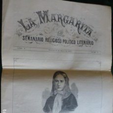 Militaria: LA MARGARITA SEMANARIO CARLISTA Nº 5 1871 CARLISMO GUERRAS CARLISTAS. Lote 360563080
