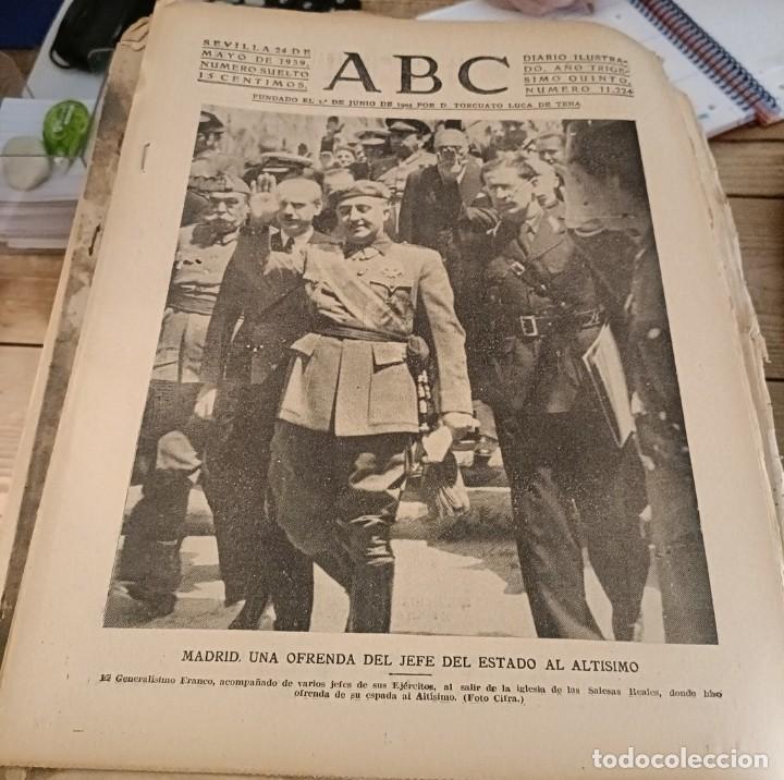 Military Antiques: ABC 24 MAYO 1939, OFRENDA DE FRANCO AL ALTISIMO, ETC..19 PAGINAS