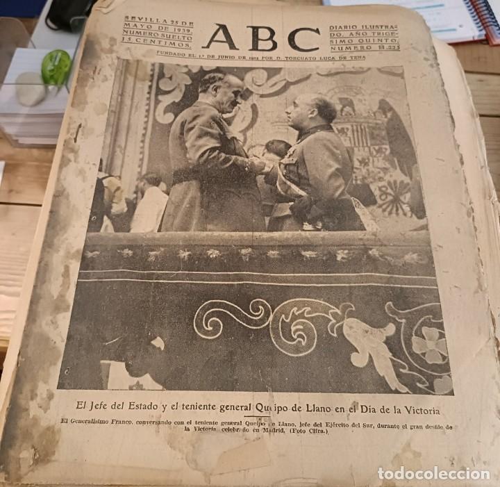 Military Antiques: ABC 25 MAYO 1939, CADIZ, MEDINA DEL CAMPO, ESQUELA ATENEO Y AERO SEVILLA CAIDOS, ETC..19 PAGINAS